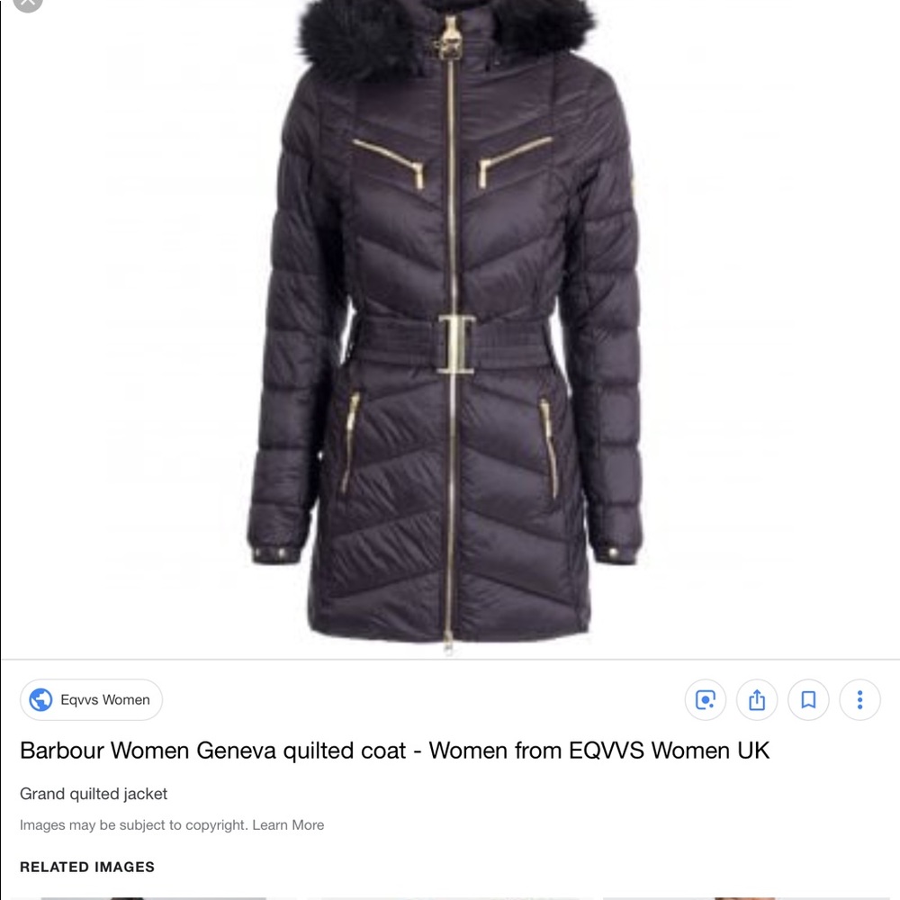 Barbour International Geneva quilted coat sz8 (US)